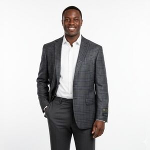 $698 The Men's Store at Bloomingdale's Wool-blend Regular Fit Plaid Sport Coat